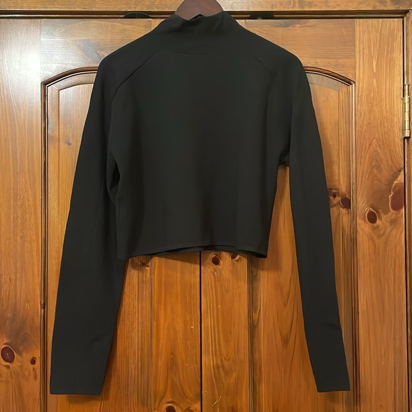 NWT Helmut Lang Merino  Wool Blend Cropped Sweater (BLACK), Large - Picture 6 of 6